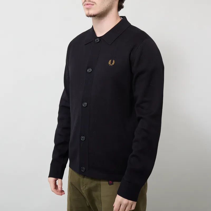 Fred Perry Knitted Overshirt Black-1