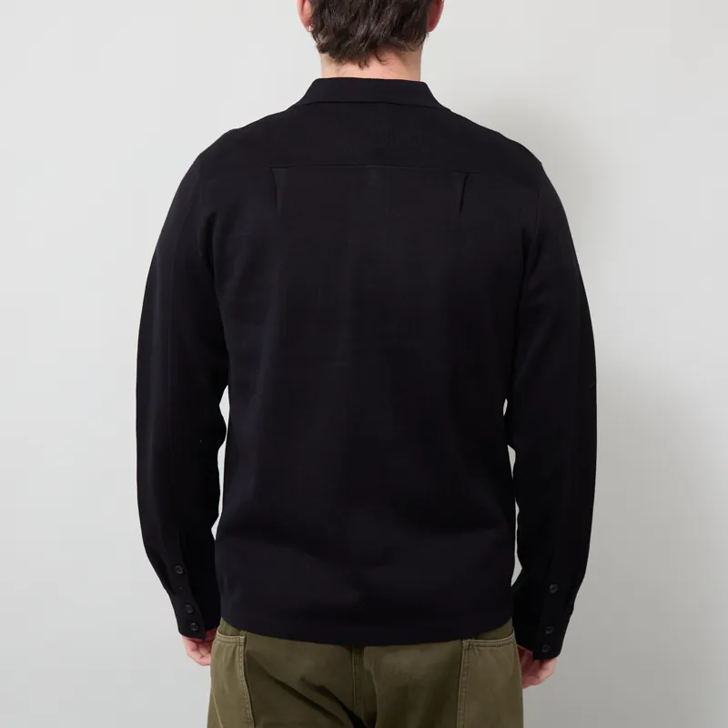 Fred Perry Knitted Overshirt Black-2