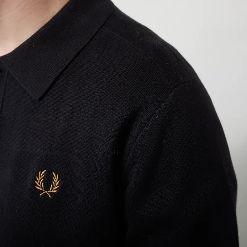 Fred Perry Knitted Overshirt Black-6