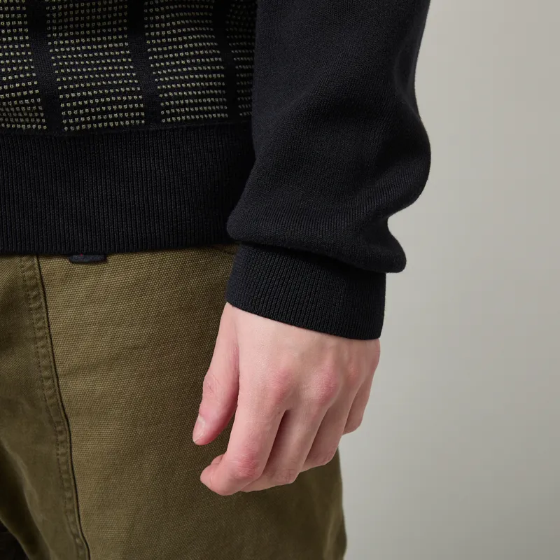 Fred Perry Textured Panel Zip Cardigan Black-6