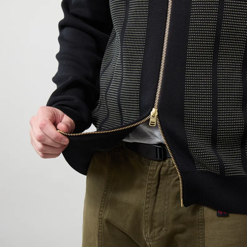 Fred Perry Textured Panel Zip Cardigan Black-8