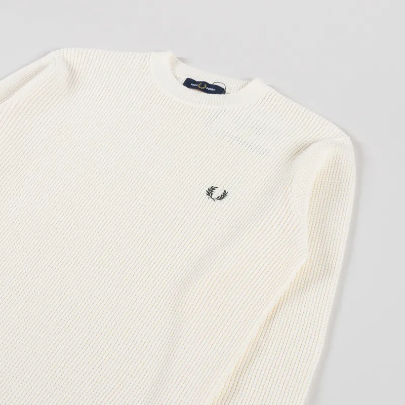 Fred Perry Waffle Stitch Jumper Ecru-2