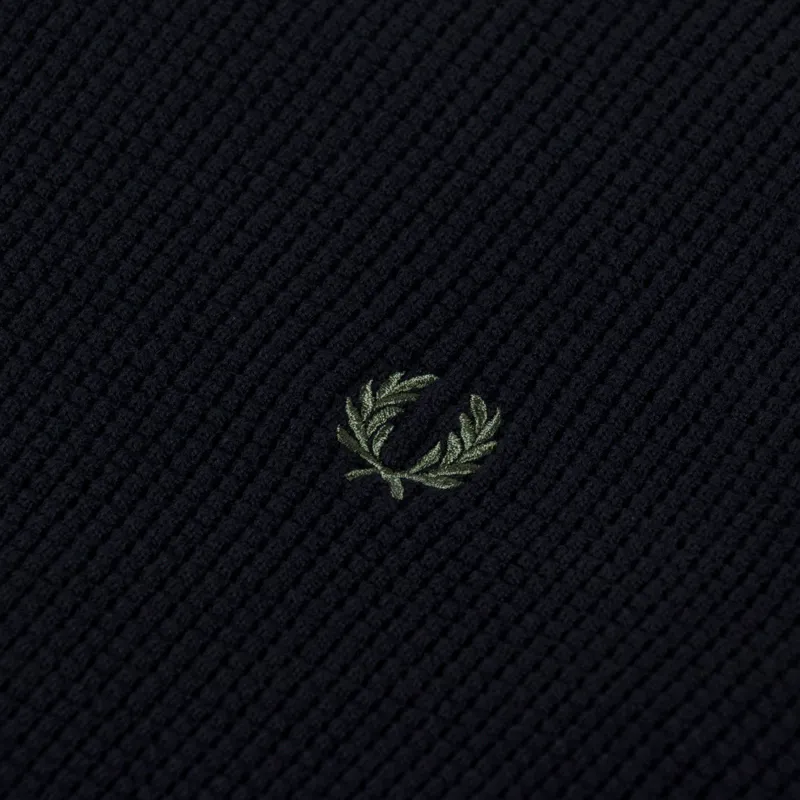 Fred Perry Waffle Stitch Jumper Black-4