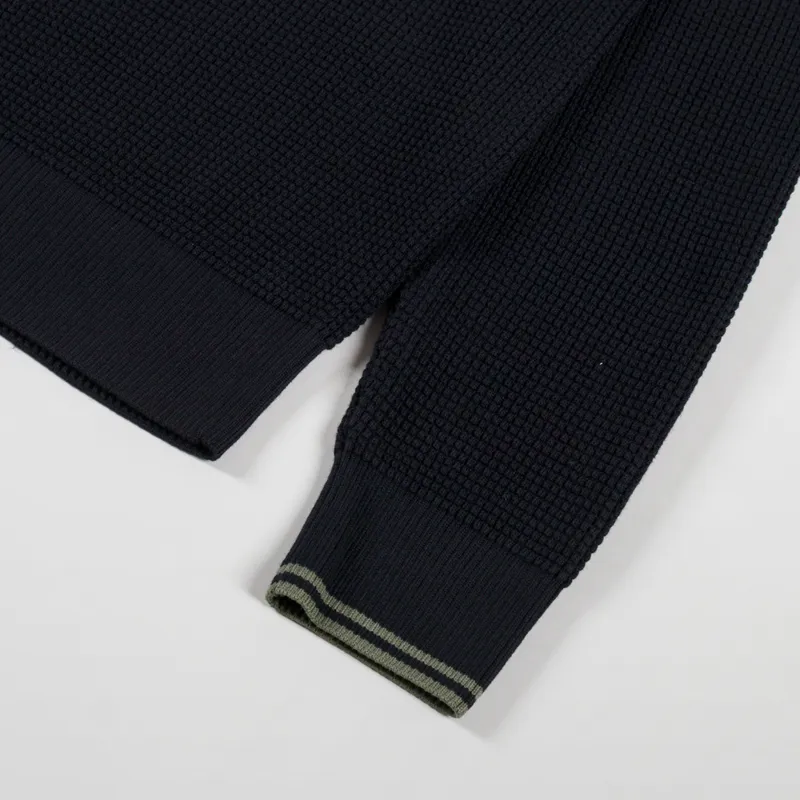 Fred Perry Waffle Stitch Jumper Black-6