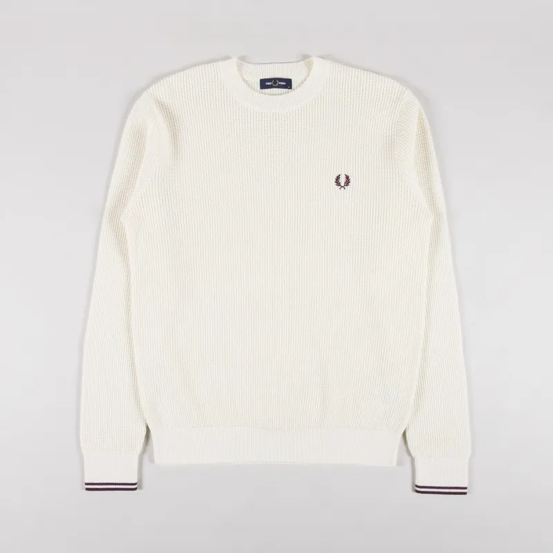 Fred Perry Waffle Stitch Jumper Ecru