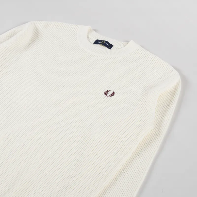 Fred Perry Waffle Stitch Jumper Ecru-2
