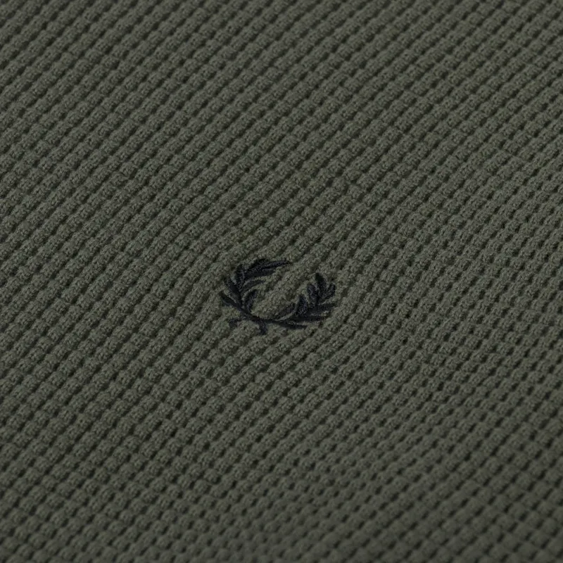 Fred Perry Waffle Stitch Jumper Laurel Wreath Green-5