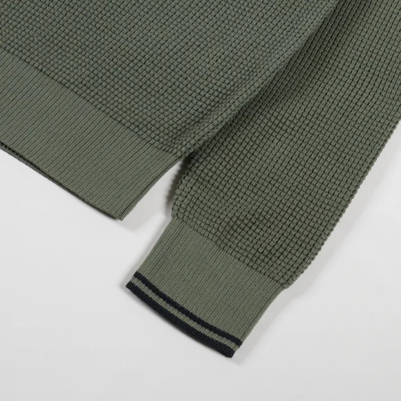 Fred Perry Waffle Stitch Jumper Laurel Wreath Green-6