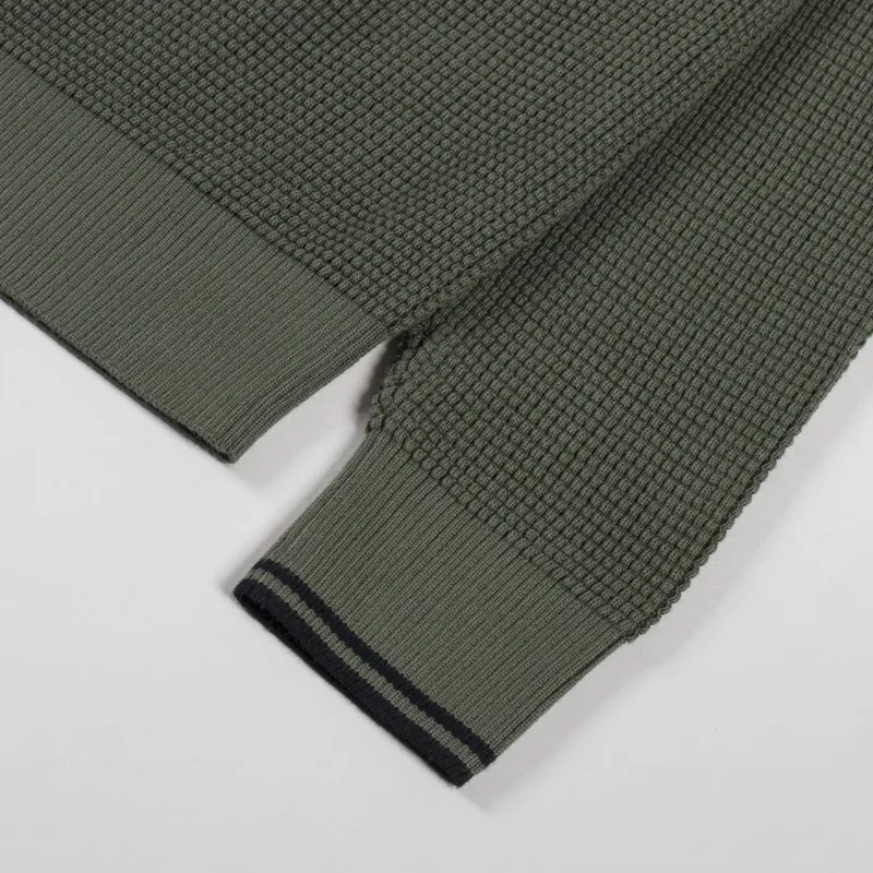 Fred Perry Waffle Stitch Jumper Laurel Wreath Green-6