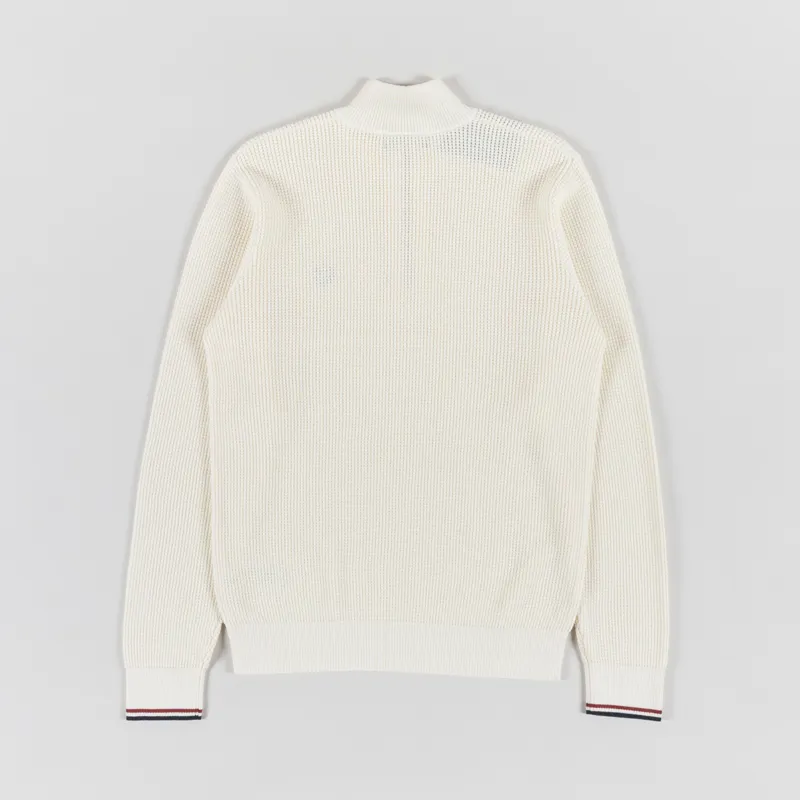 Fred Perry Waffle Stitch Half Zip Jumper Ecru-1