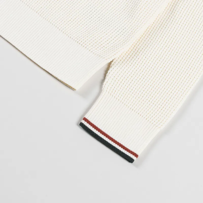 Fred Perry Waffle Stitch Half Zip Jumper Ecru-5