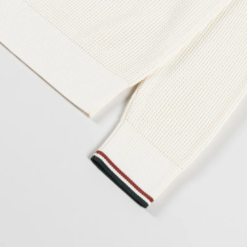 Fred Perry Waffle Stitch Half Zip Jumper Ecru-6