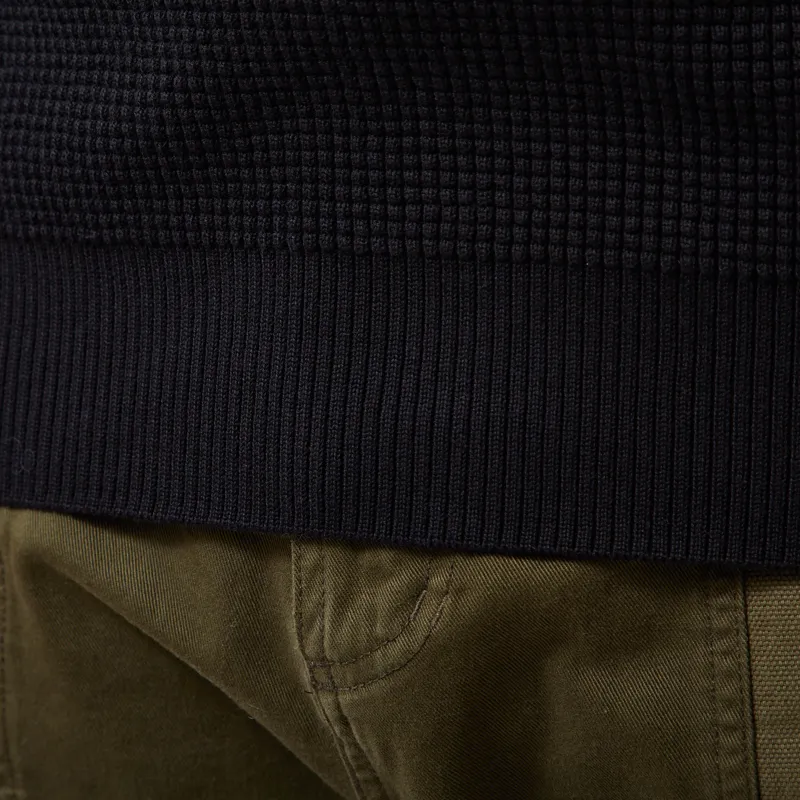 Fred Perry Waffle Stitch Half Zip Jumper Black-8