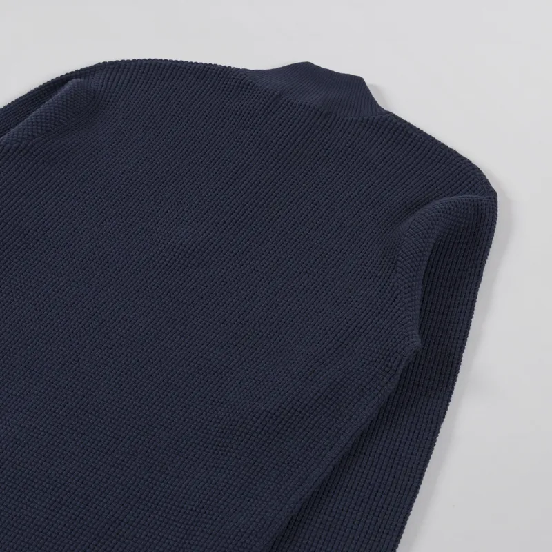 Fred Perry Waffle Stitch Half Zip Jumper Dark Airforce-3