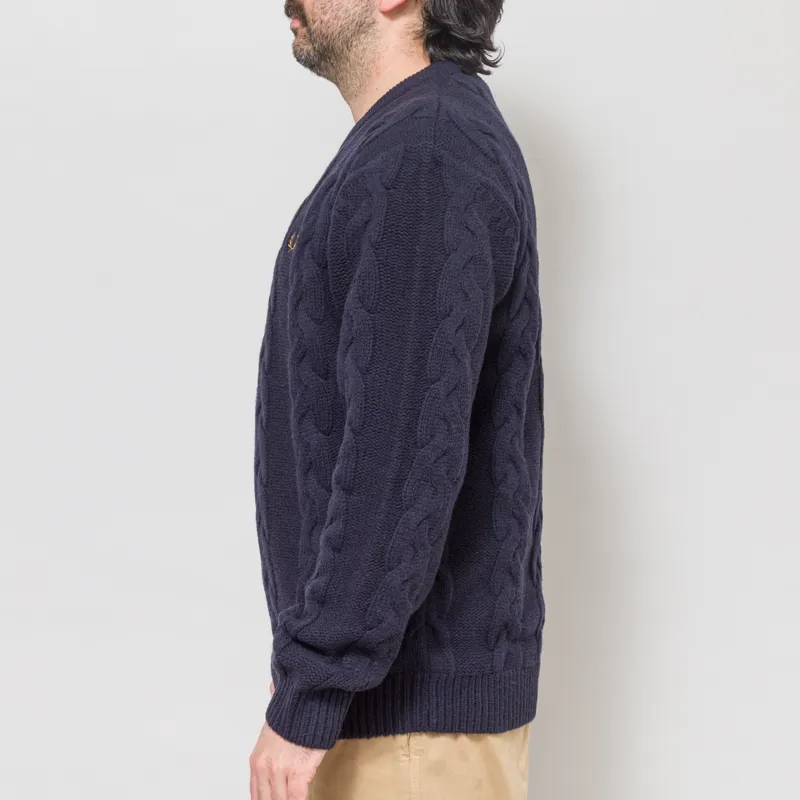 Fred Perry Chunky Cable Knit Jumper Navy-2