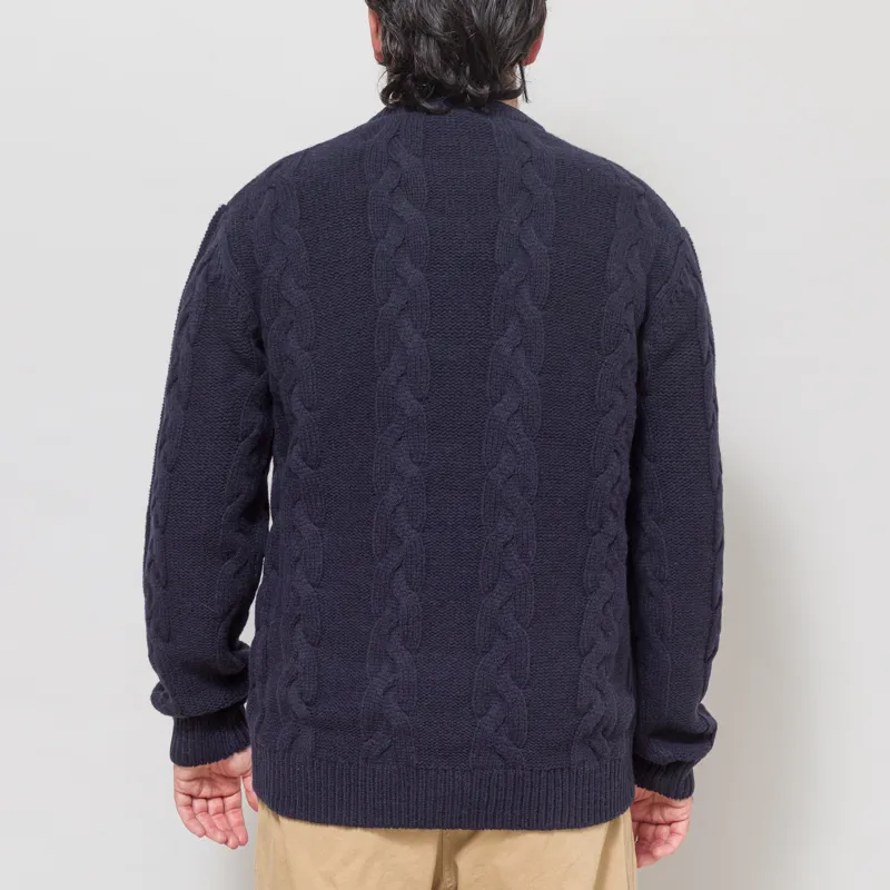 Fred Perry Chunky Cable Knit Jumper Navy-3