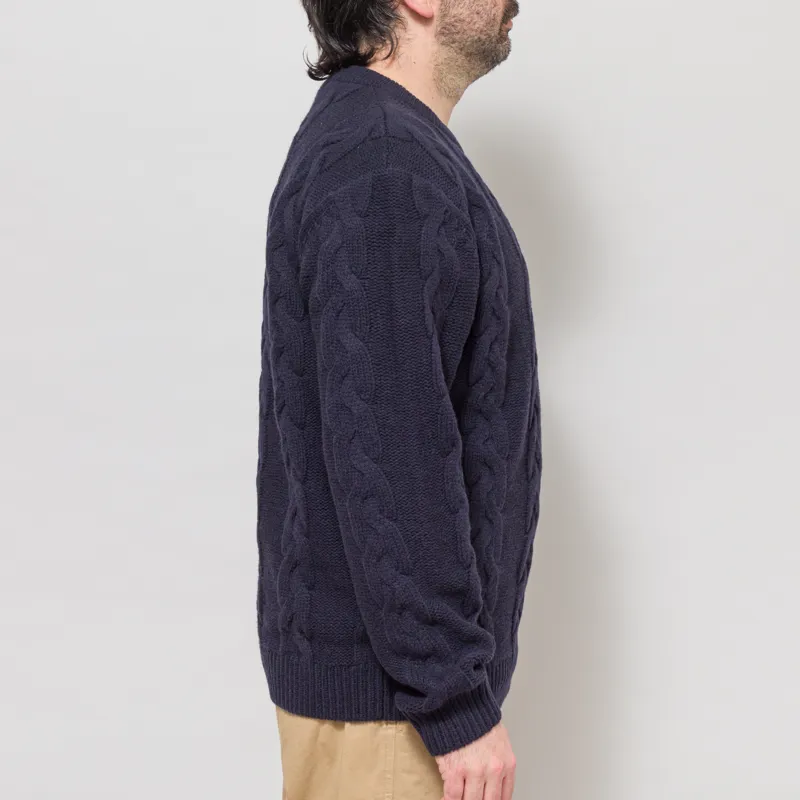 Fred Perry Chunky Cable Knit Jumper Navy-4