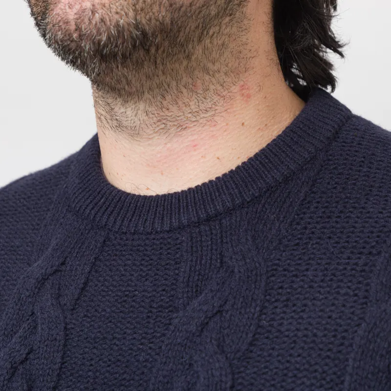 Fred Perry Chunky Cable Knit Jumper Navy-5