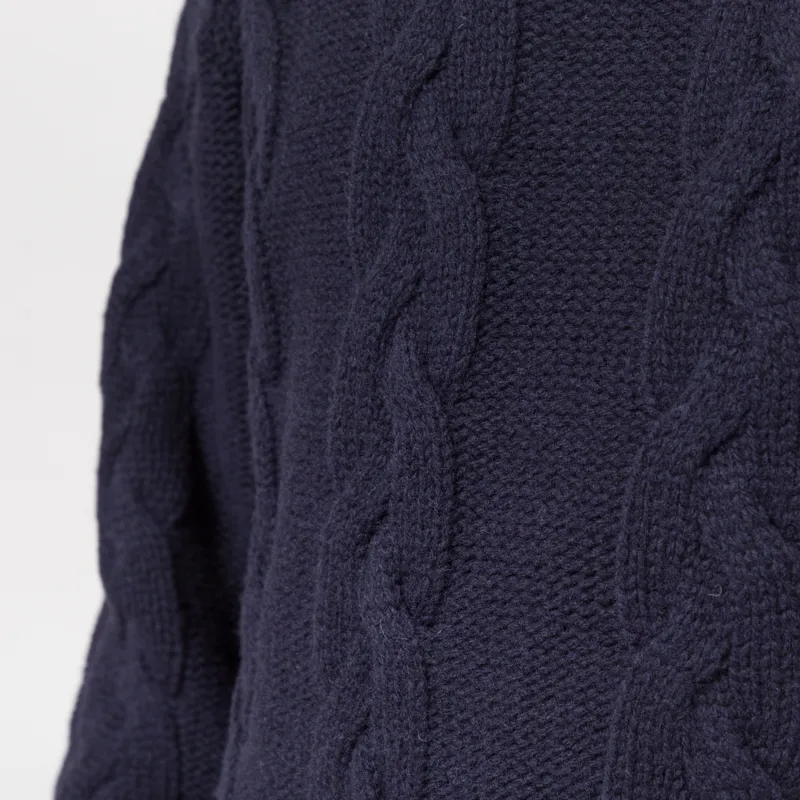 Fred Perry Chunky Cable Knit Jumper Navy-7