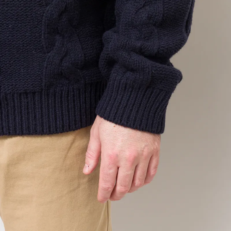 Fred Perry Chunky Cable Knit Jumper Navy-8