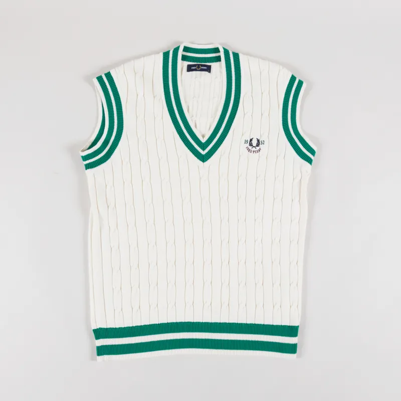 Fred Perry Cable Knit Tennis Tank Ecru