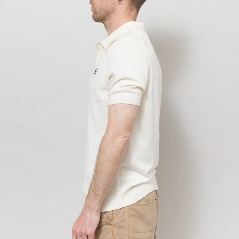 Fred Perry Cotton Knitted Shirt Ecru-2