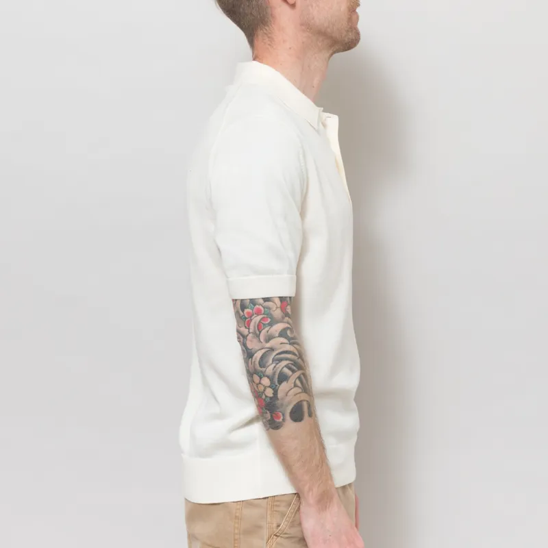 Fred Perry Cotton Knitted Shirt Ecru-4