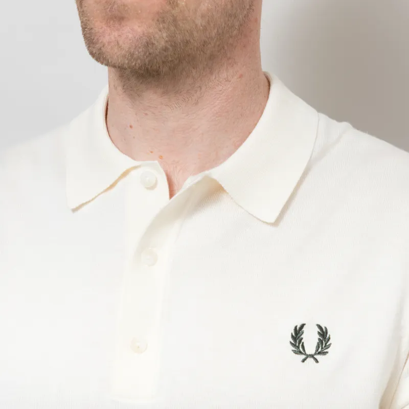 Fred Perry Cotton Knitted Shirt Ecru-6