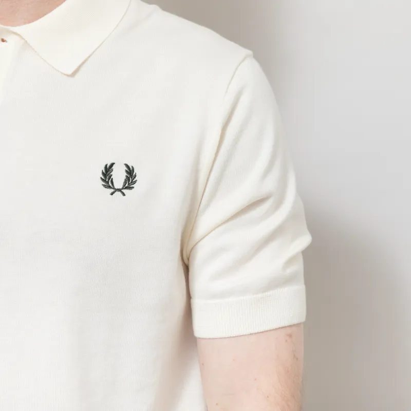 Fred Perry Cotton Knitted Shirt Ecru-7