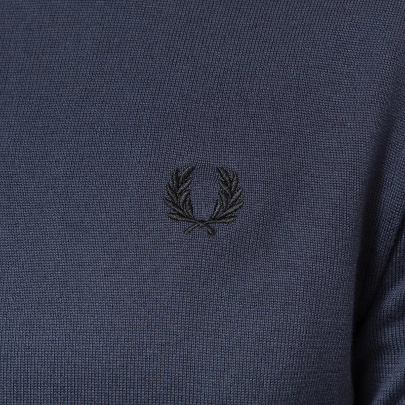 Fred Perry Cotton Knitted Shirt Dark Airforce-6