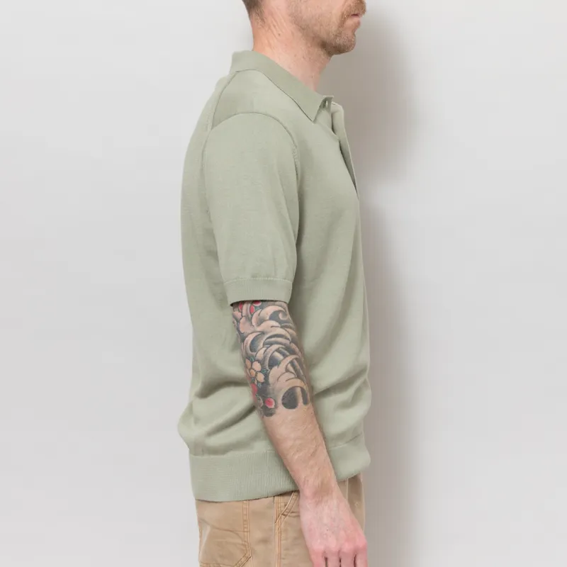 Fred Perry Cotton Knitted Shirt Seagrass-4