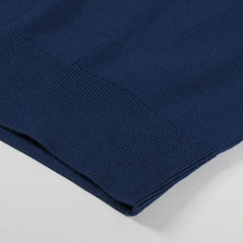Fred Perry Cotton Knitted Shirt Tennis Blue-4