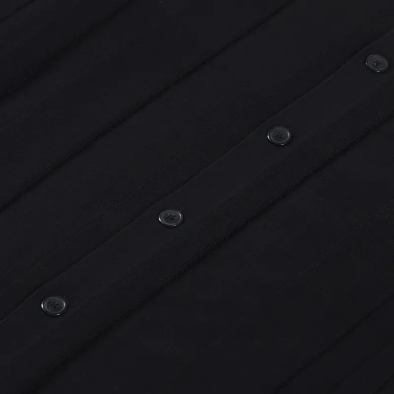 Fred Perry Button Through Knitted Shirt Black-6