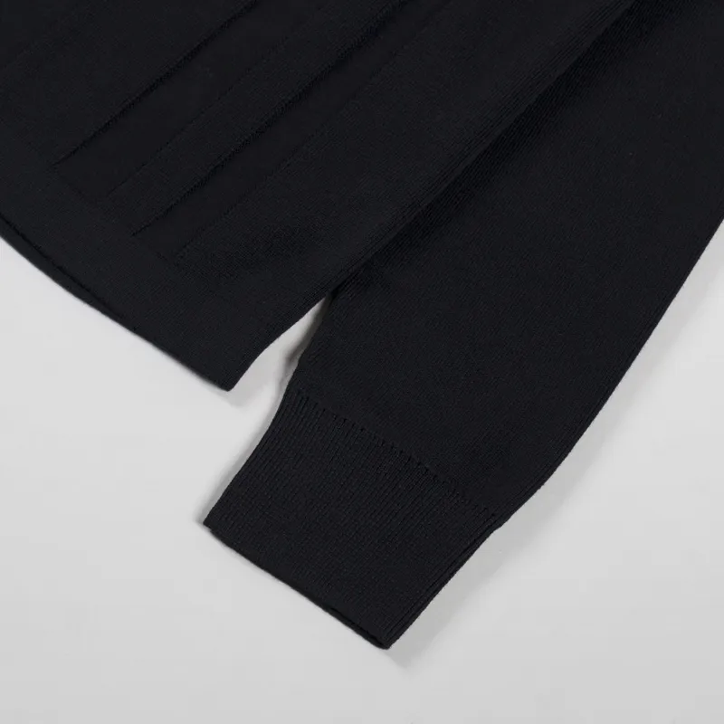 Fred Perry Button Through Knitted Shirt Black-7