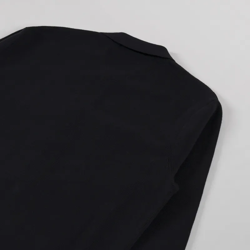 Fred Perry Button Through Knitted Shirt Black-3