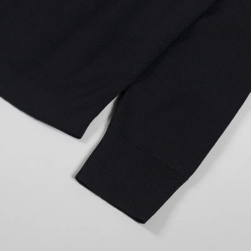 Fred Perry Button Through Knitted Shirt Black-8