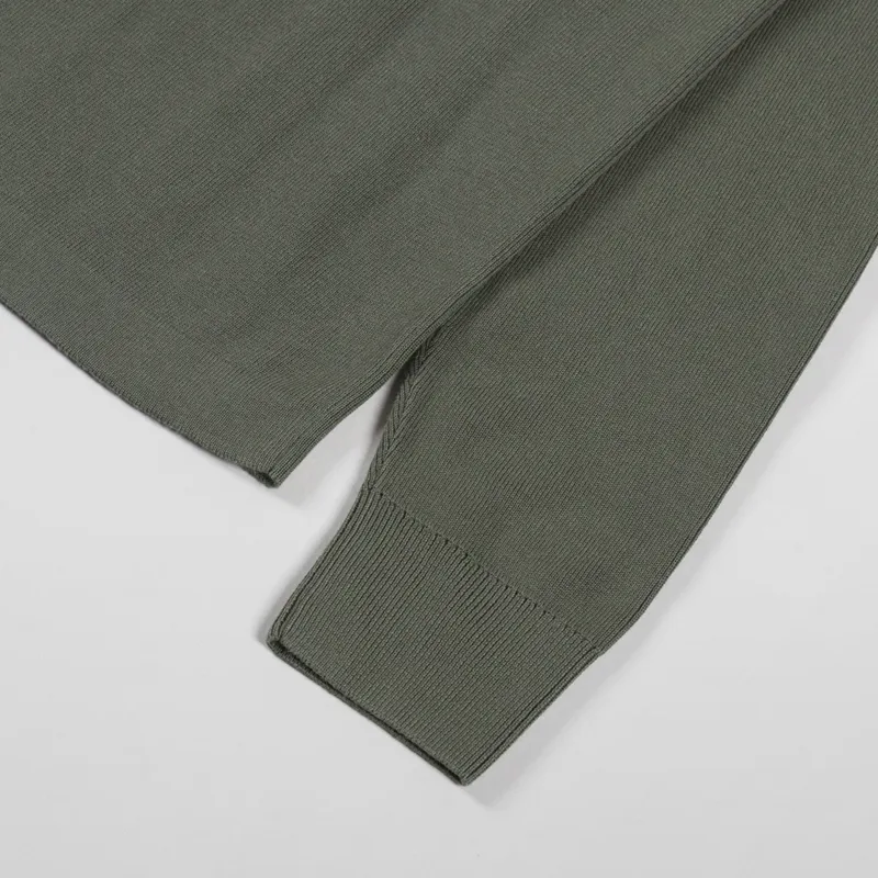 Fred Perry Button Through Knitted Shirt Laurel Wreath Green-8