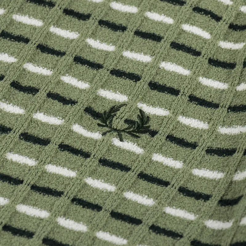 Fred Perry Boucle Ribbed Knitted Shirt Olive Mint-3