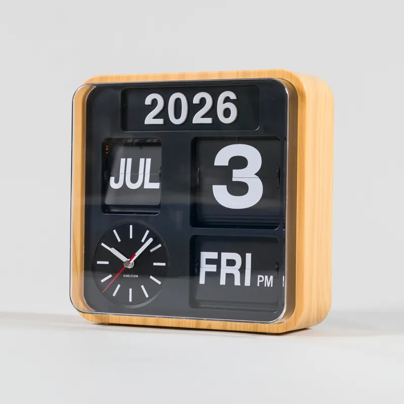 Karlsson Mini Flip Wall Clock Light Wood Veneer