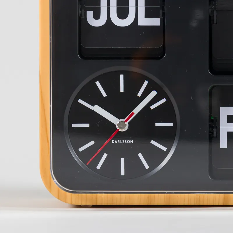 Karlsson Mini Flip Wall Clock Light Wood Veneer-6