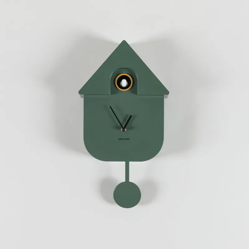 Karlsson Modern Cuckoo Wall Clock Jungle Green