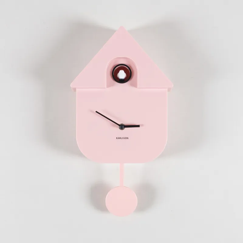 Karlsson Modern Cuckoo Wall Clock Soft Pink
