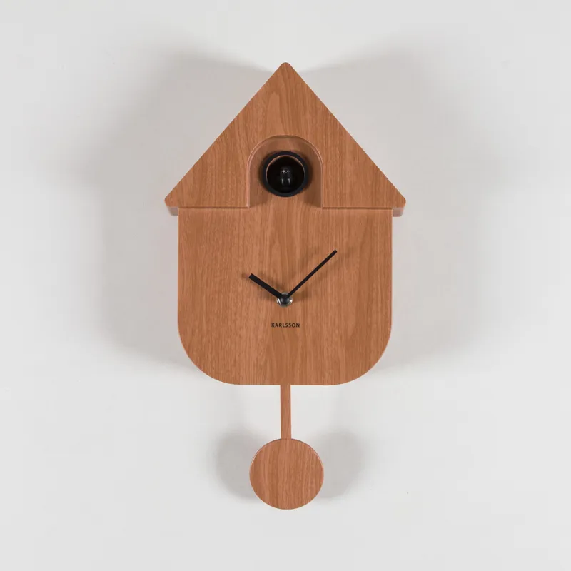 Karlsson Modern Cuckoo Wall Clock Dark Wood Print