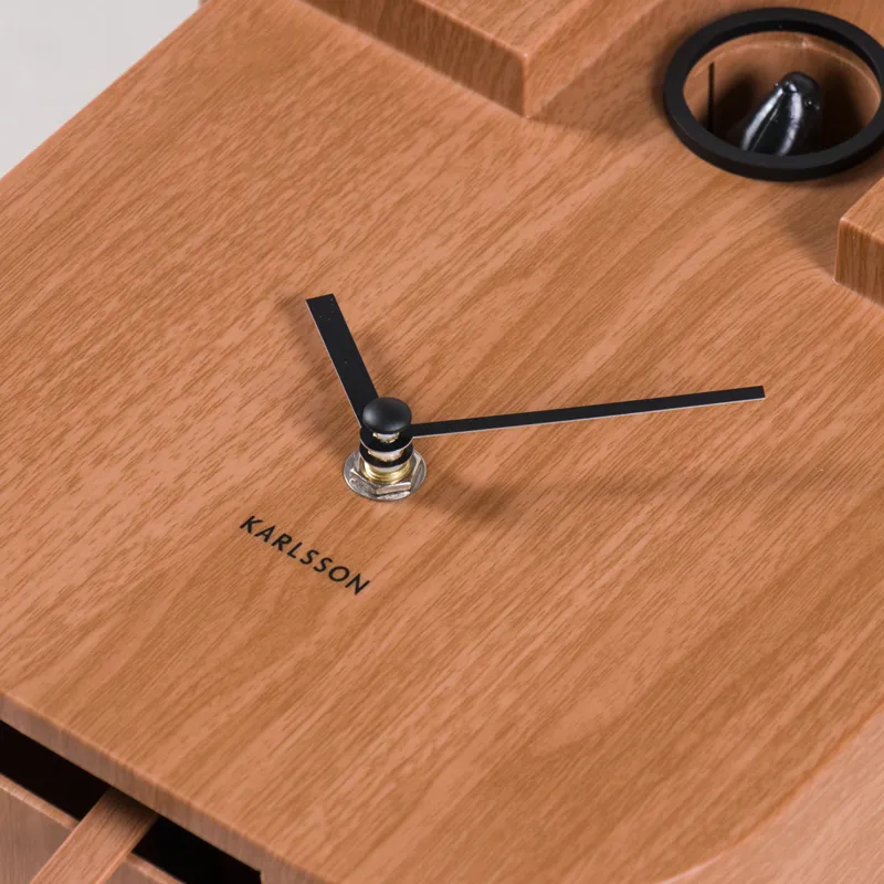 Karlsson Modern Cuckoo Wall Clock Dark Wood Print-5