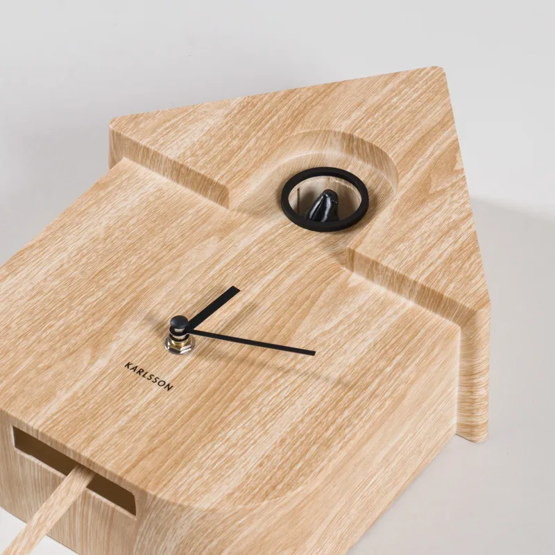 Karlsson Modern Cuckoo Wall Clock Light Wood Print-2