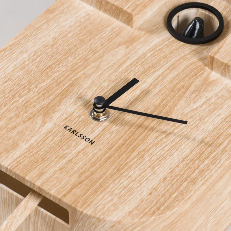 Karlsson Modern Cuckoo Wall Clock Light Wood Print-5