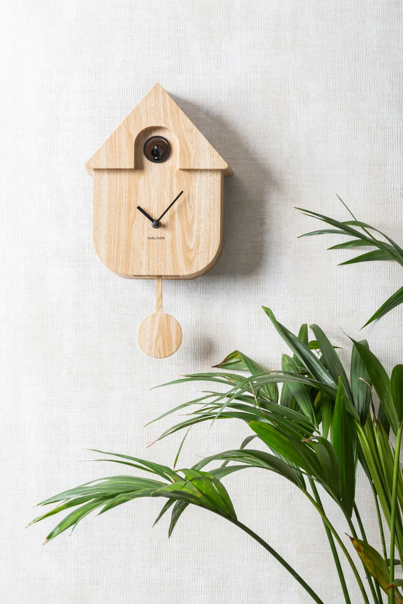 Karlsson Modern Cuckoo Wall Clock Dark Wood Print-7