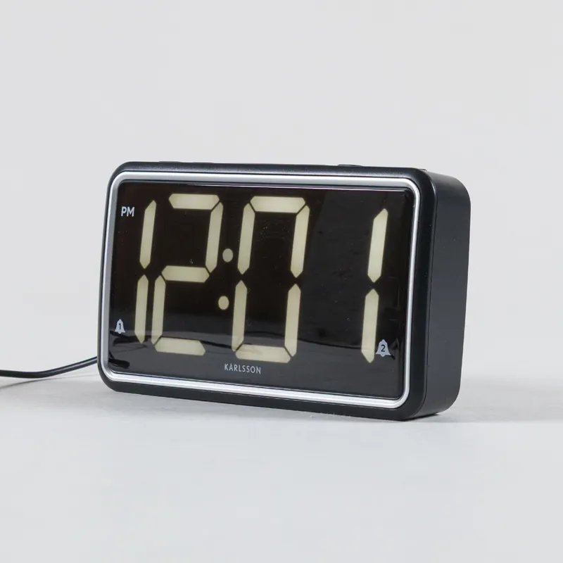 Karlsson New Retro Alarm Clock Black-2