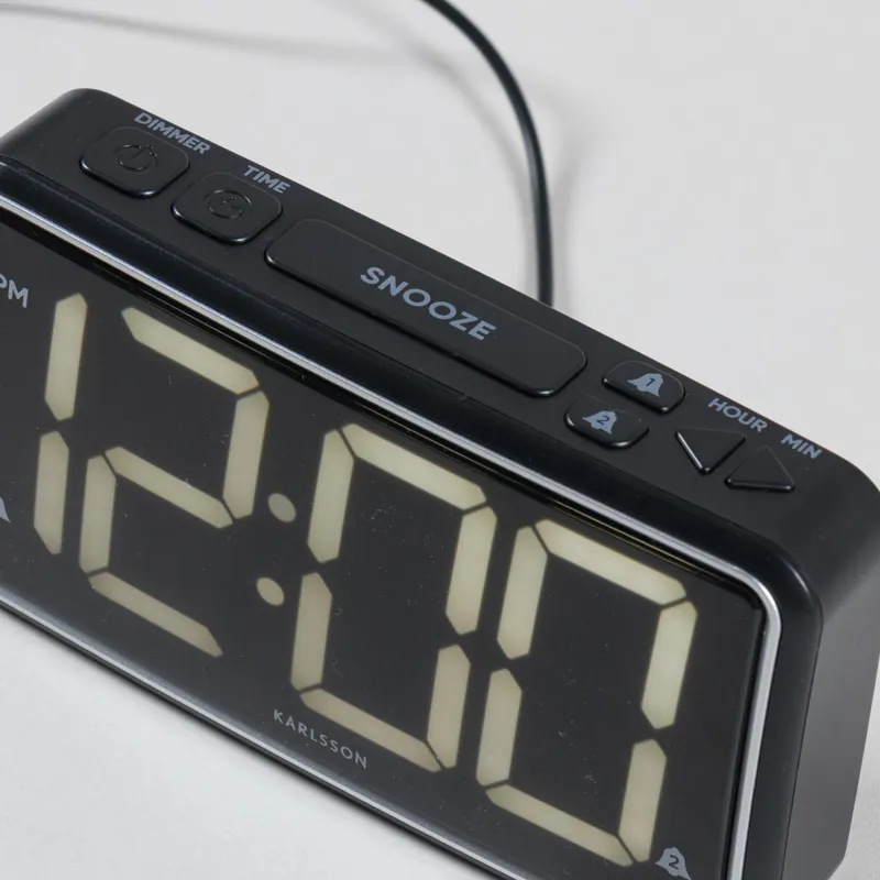 Karlsson New Retro Alarm Clock Black-5