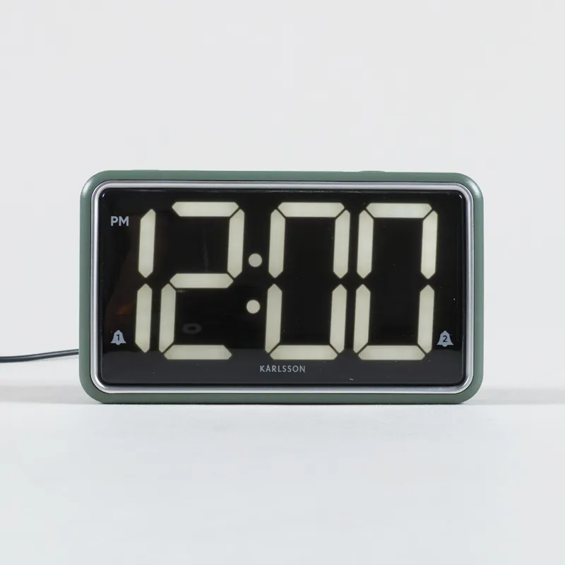 Karlsson New Retro Alarm Clock Jungle Green